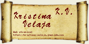Kristina Velaja vizit kartica